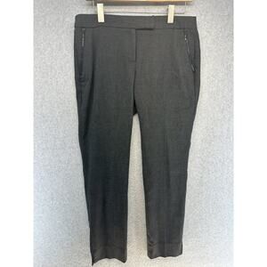 The Savile Row Co Womens Dress Pants Size 6 Dark Gray Straight Leg Zip Pockets